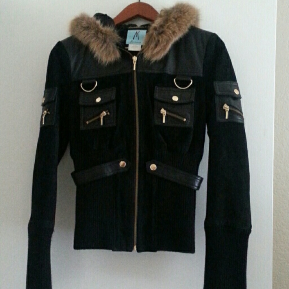 GUESS by Marciano Black Bomber Jacket